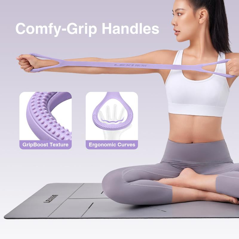 LEXI Figure 8 Resistance Bands for Women Men 8 Shaped Silicone Material Original Stretch Band for Arms Chest Expander Yoga Gym Fitness Home Workout Quick Effective Workouts Ergonomic Design Skin Friendly Portable Full Body Toning